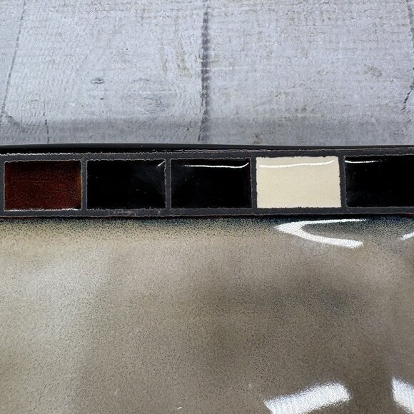 Home Trends MOSAIC TILE Multicolor Blocks Rim Beige Square Salad Plates Set of 4 - Picture 13 of 16